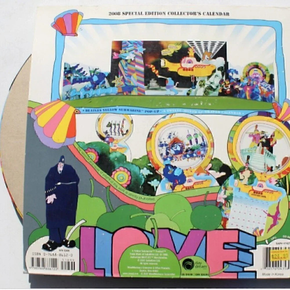 Vintage "THE BEATLES" YELLOW SUBMARINE 2008 SPECIAL EDITION CALENDAR - Picture 4 of 5
